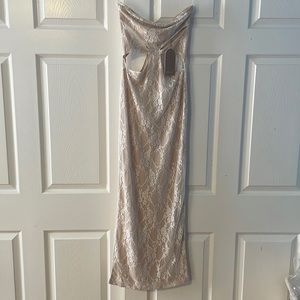 NWT | MESHKI Strapless Maxi Cut Out Dress | Size S